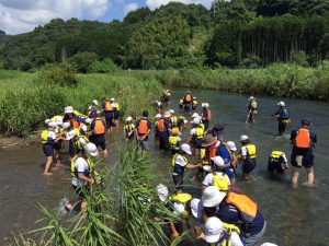 綾南川で「川の自然観察会