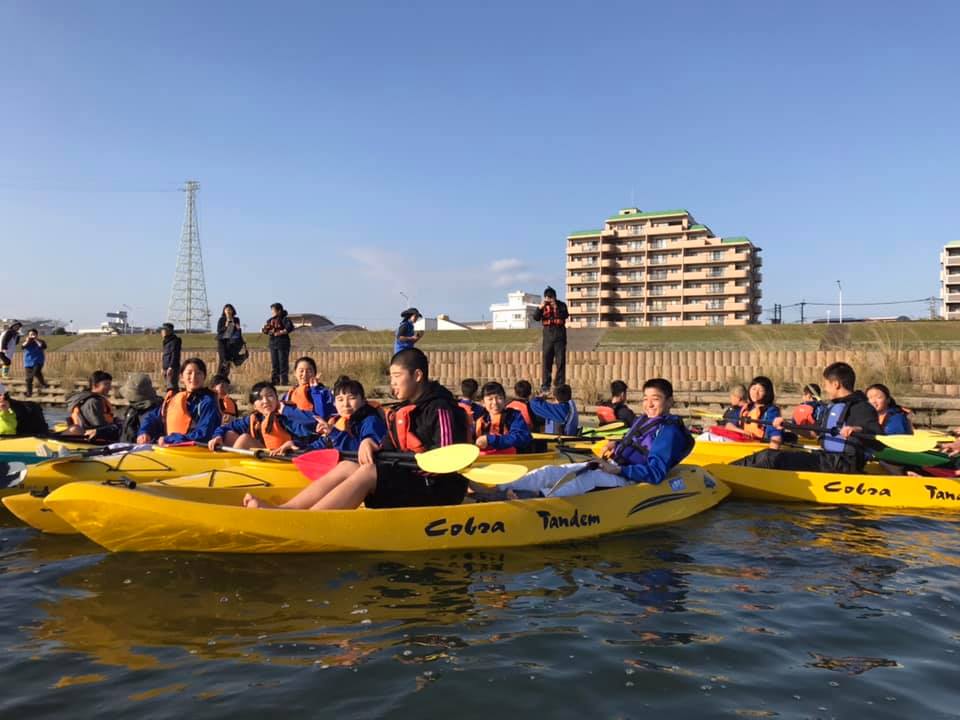 福岡の中学生修学旅行カヌー体験