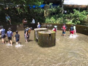 ヤマメ釣りが賑わっています