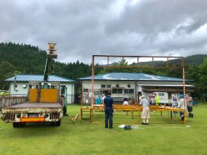 台風どうなる！？祭りの準備