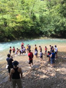 台風一過の川遊び安全教室