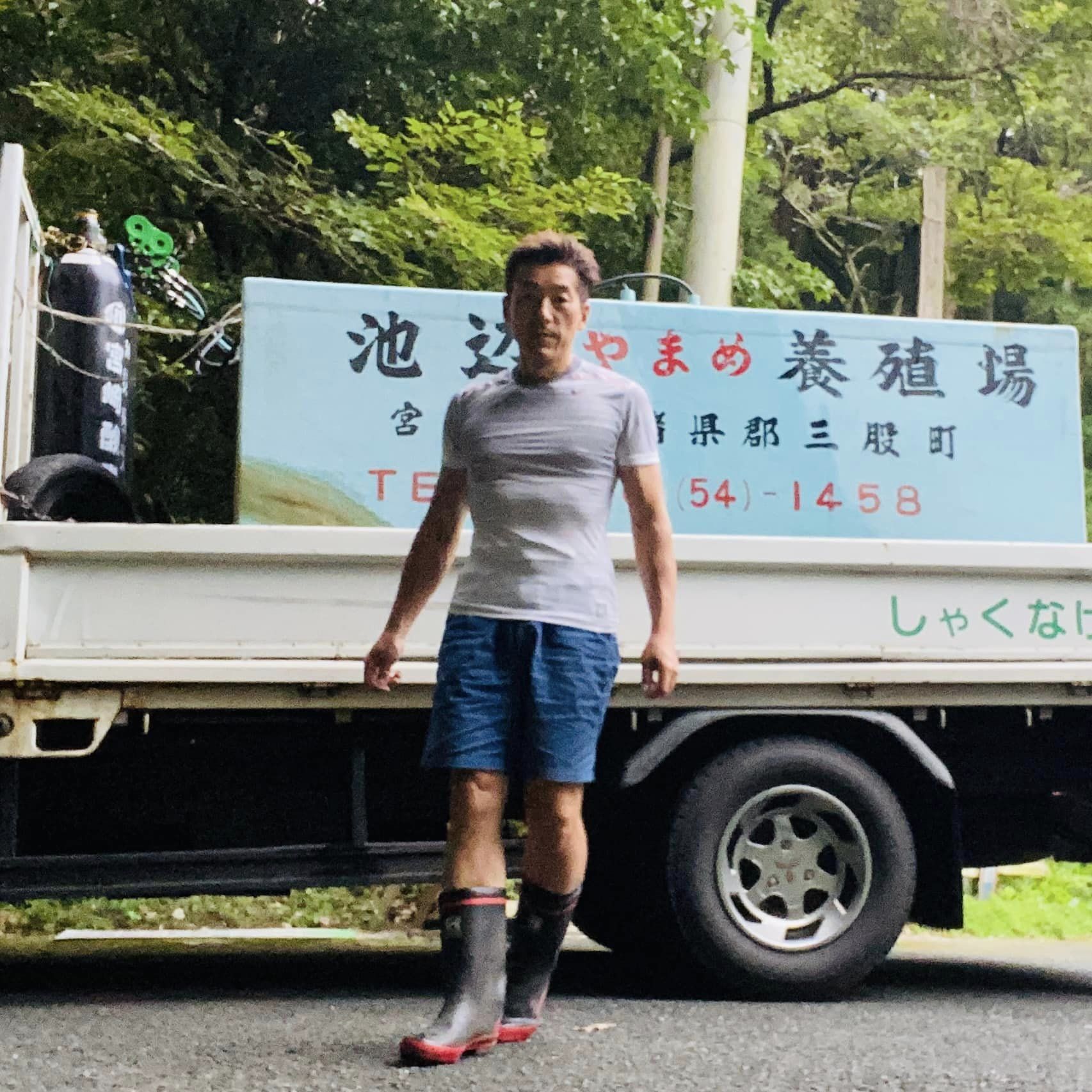 山鹿市へヤマメ活魚輸送